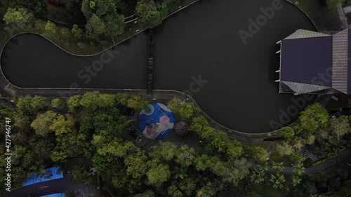 top down aerial view of beautiful Kuching Park located in Southern Kuching 