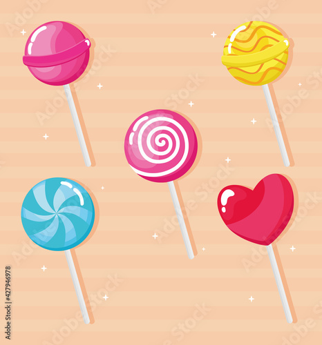five sweet candies
