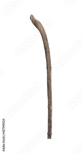 wooden staff isolated on white background