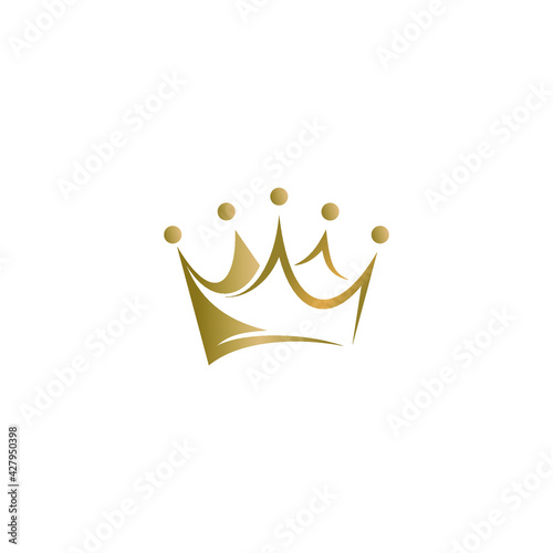 luxurious and simple crown logo vector template