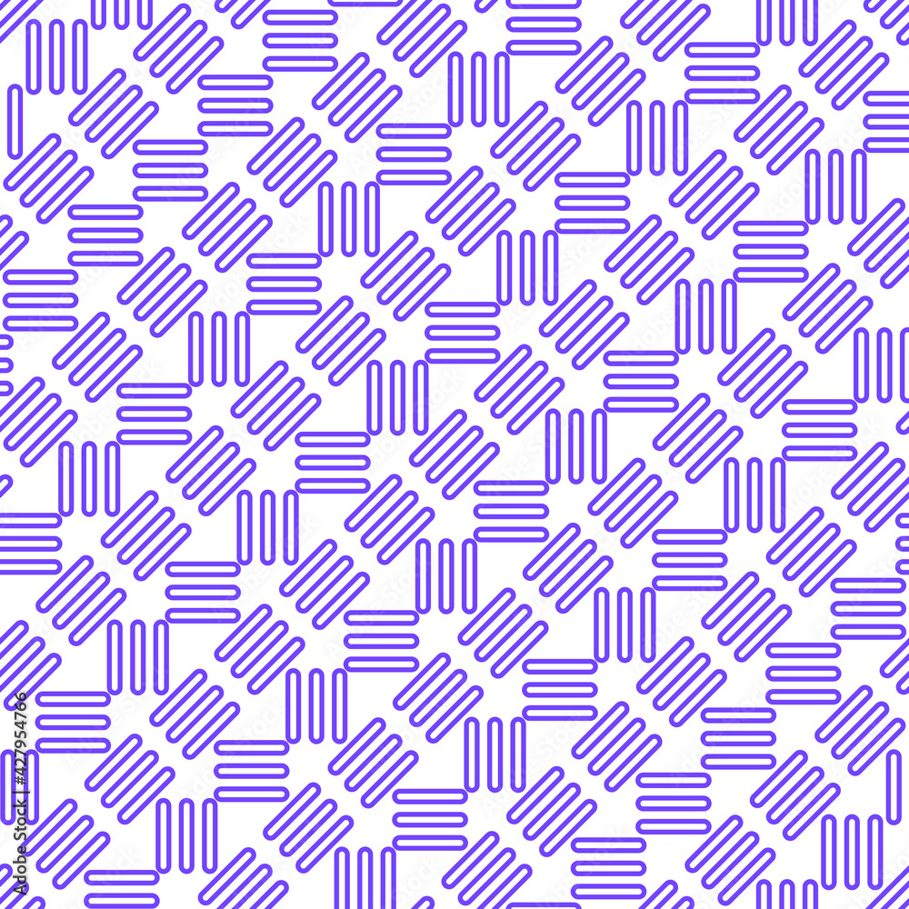 Abstract Seamless Pattern Purple Doodle Geometric Figures Background Vector
