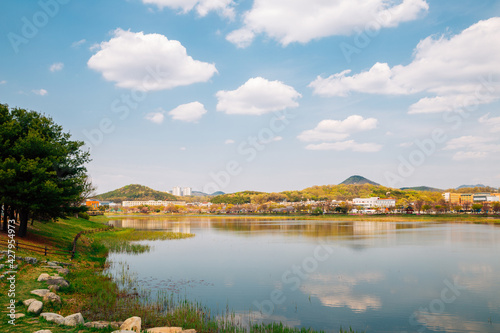 Hwarang Recreation Area park at spring in Ansan  Korea