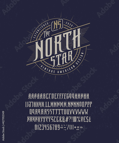 Font The North Star. Craft retro vintage typeface