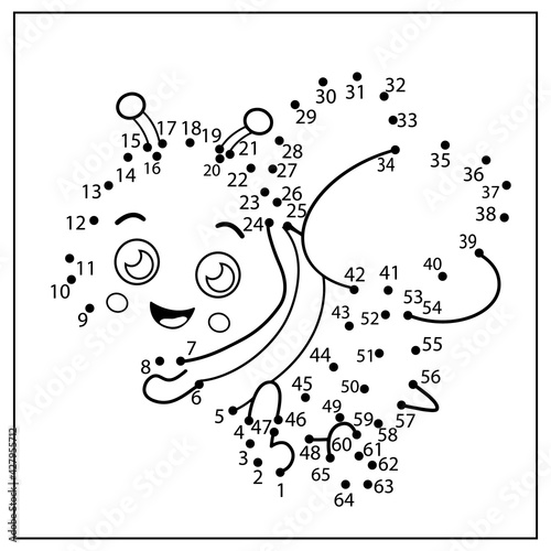 Kids game dot to dot connect drawing of cute bee. Children worksheet and coloring page.