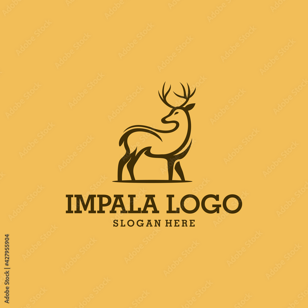 Animal Deer Vector Logo Design Animal Deer Vector Logo Design