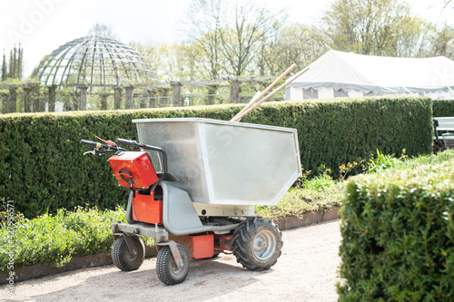 Fotografering electric wheelbarrow gardening equipment tools