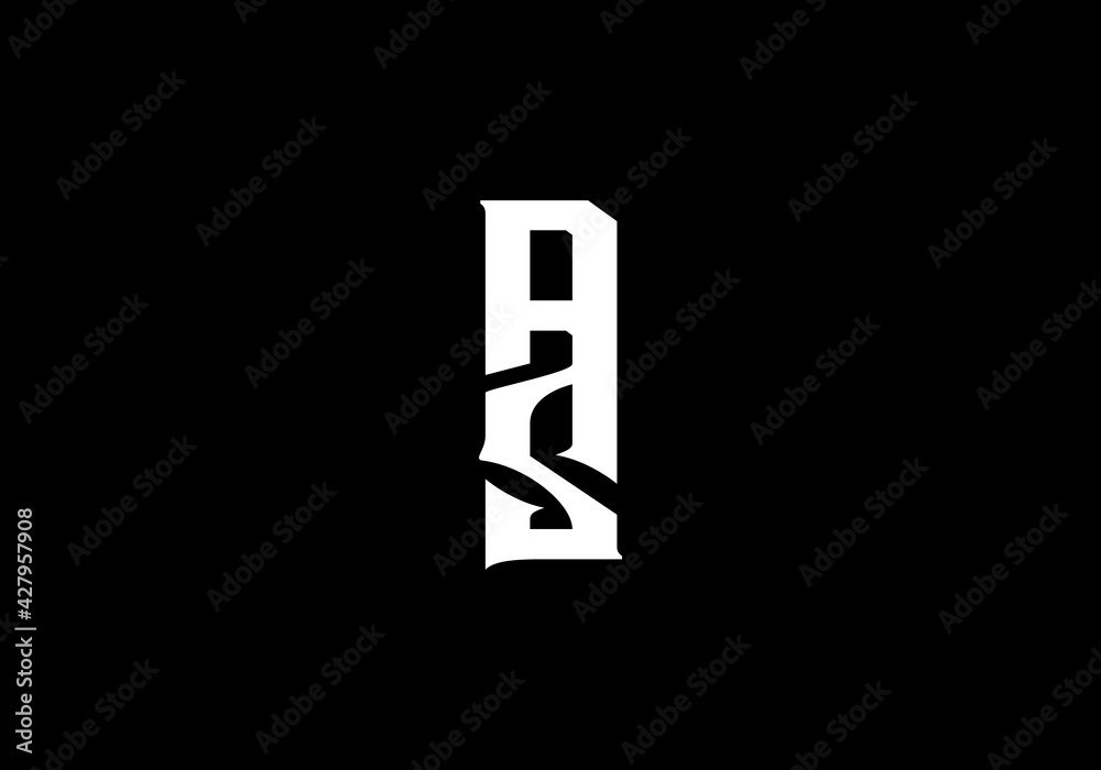 Initial Letter AS vertical connect parallel minimalist Initial Letter AS vertical connect parallel minimalist