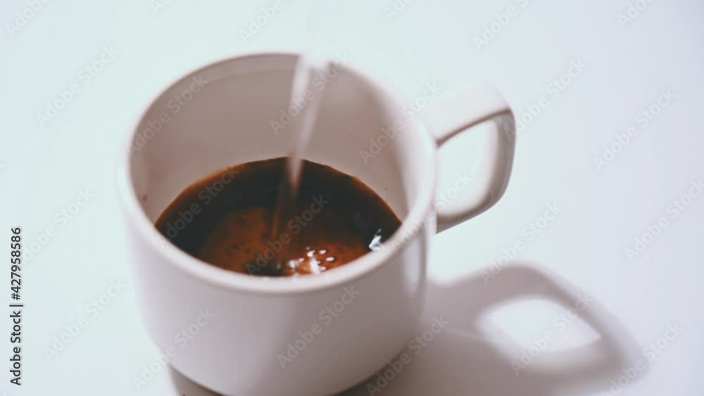 instant coffee in cups pour boiling water
