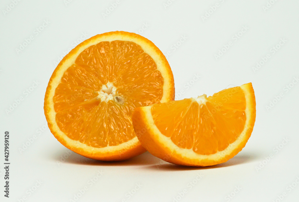 Fototapeta premium Fresh orange on white background.