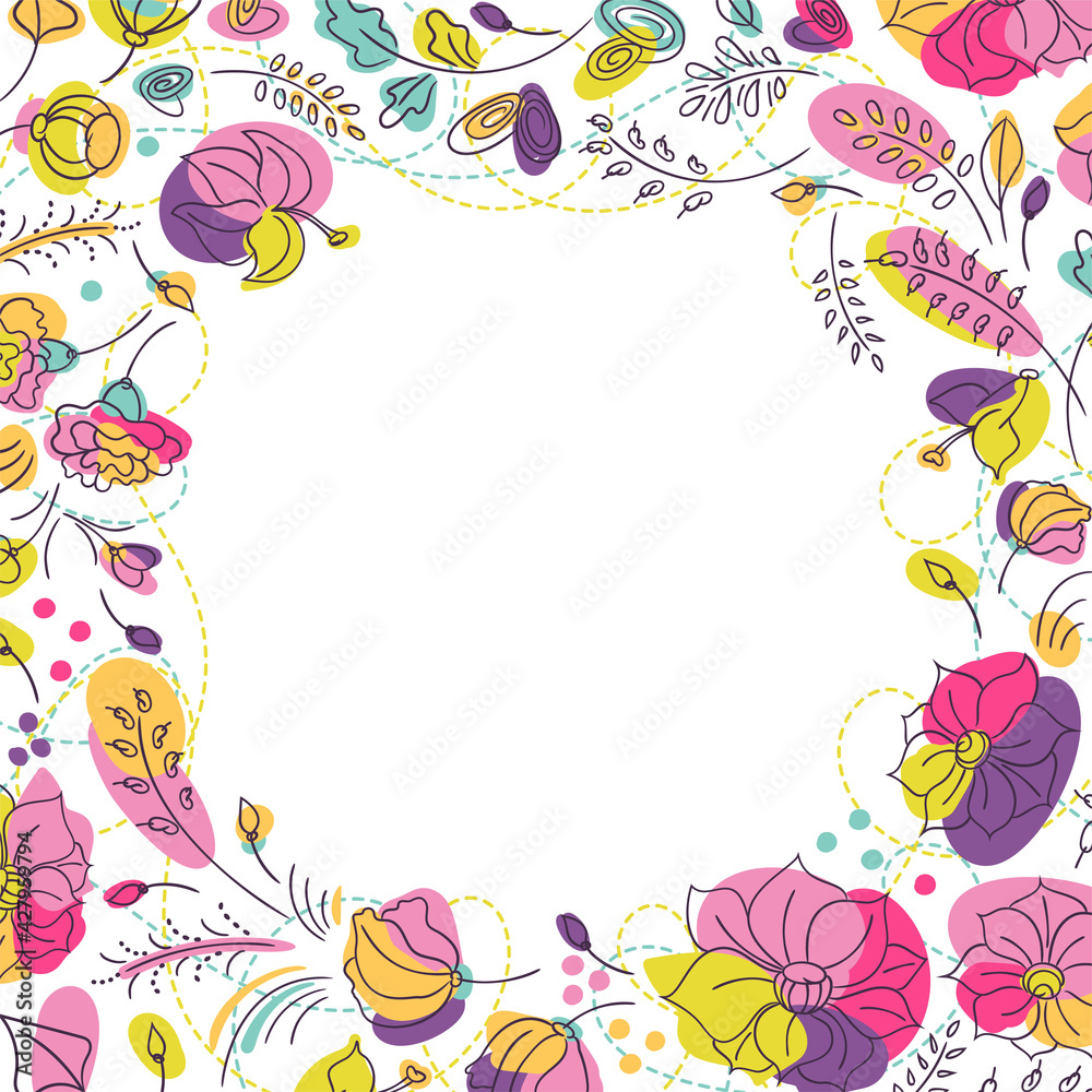 Summer floral light background for social network post