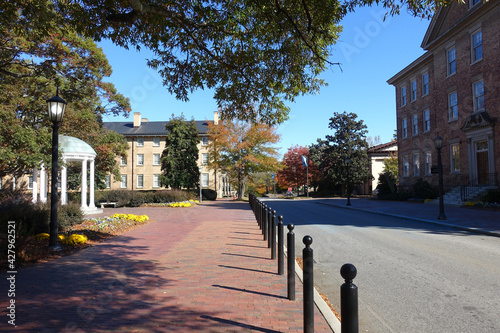 Street running through the main campus of University of North Carolina in Chapel Hill photo