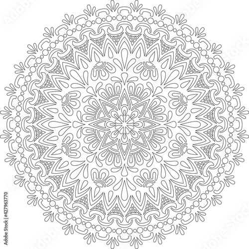 Figure mandala for coloring doodles sketch good mood