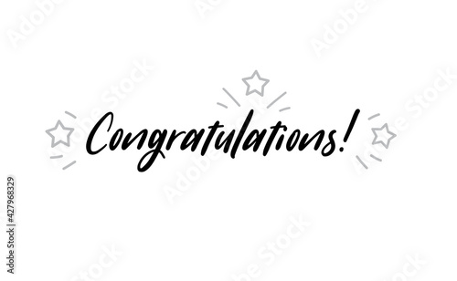 Congratulations lettering,. Calligraphic style typo design.
