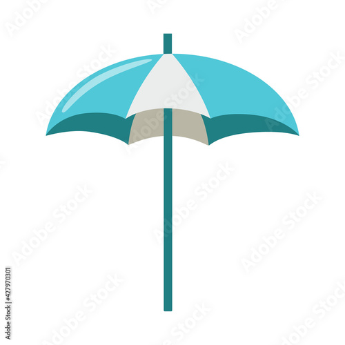 Beach umbrella for sun protection. Isolated on a white background. Vector illustration