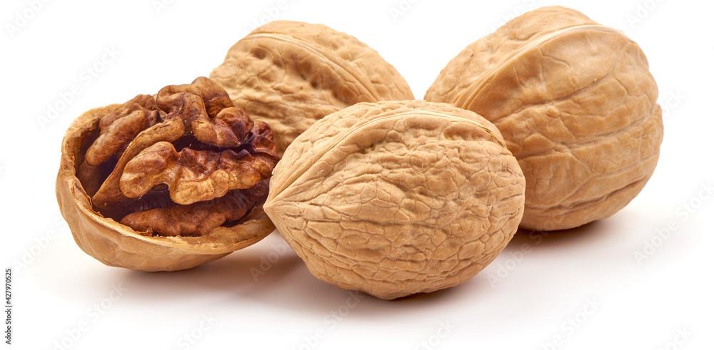 Walnuts, isolated on white background. Walnuts, isolated on white background.