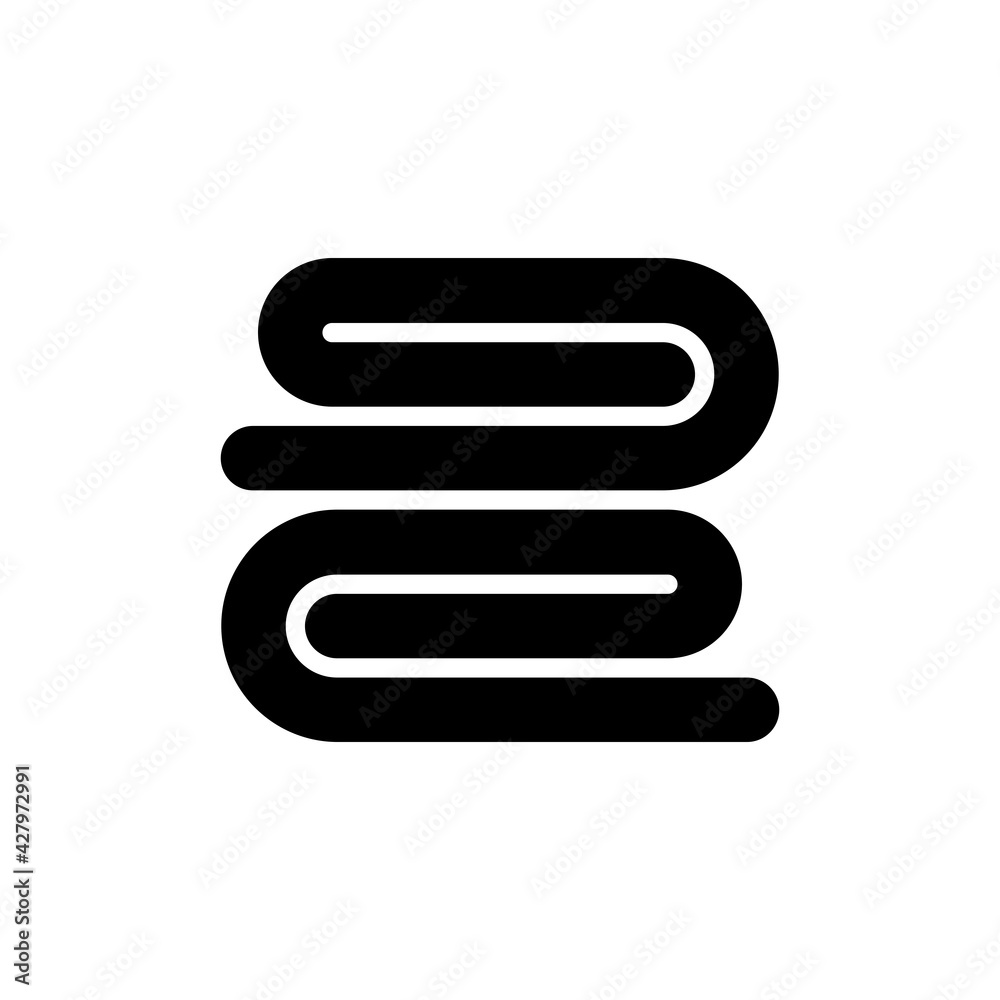 Stack of folded bath towels or napkins glyph icon Stack of folded bath towels or napkins glyph icon