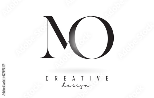 MO m o letter design logo logotype concept with serif font and elegant style vector illustration.