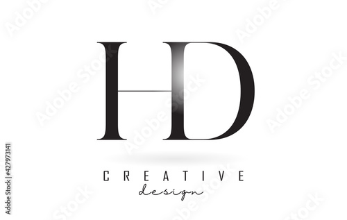 HD h d letter design logo logotype concept with serif font and elegant style vector illustration.