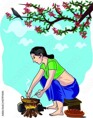 Sri Lanka , Sinhala and Tamil New Year celebrations begin with the Preparation of the Sweets 