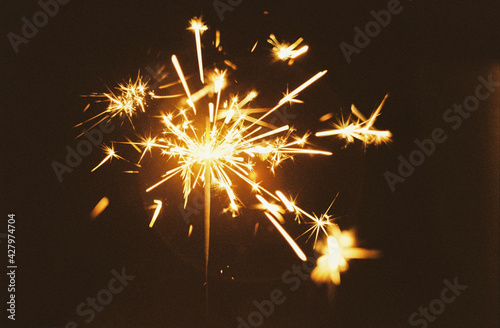 Bengali fire. Festive firework. Festive new year background