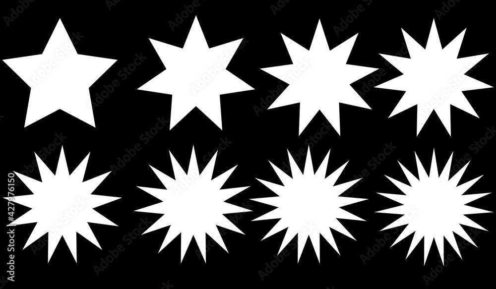 Obraz premium White eight-pointed star. Accurate geometric dimensions. Abstract concept. Vector illustration on white background. 