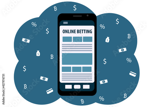 Mobile phone in hand with online betting application