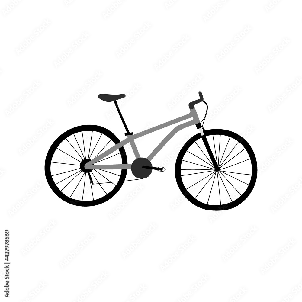 Vector hand drawn illustration of bicycle. Isolated on white background.