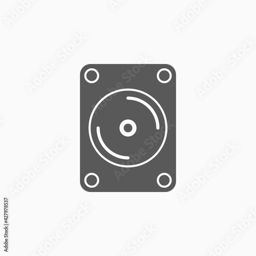hard disk icon, hard drive vector, HDD illustration