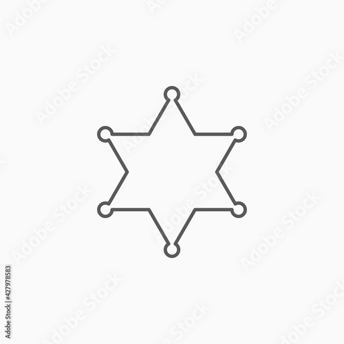 sheriff icon, star vector illustration