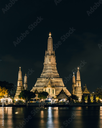 Landmark Temple near Chao Phraya River in Bangkok Thailand