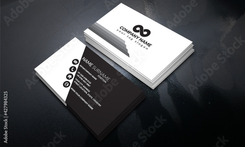 Modern abstract vector color full business card
