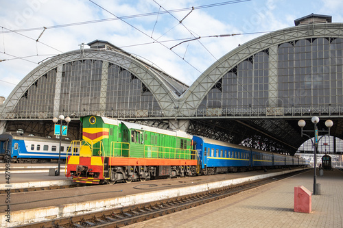 trains at railway station