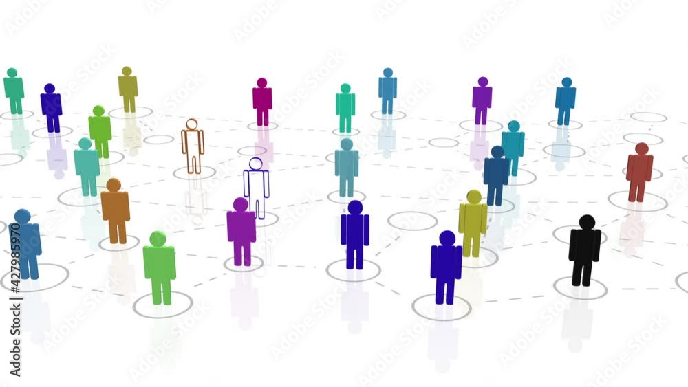 White background with colorful human postures. White background with colorful human postures.