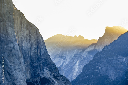Beautiful mountainous landscape in Yosemite National Park, Yosemite Valley, USA