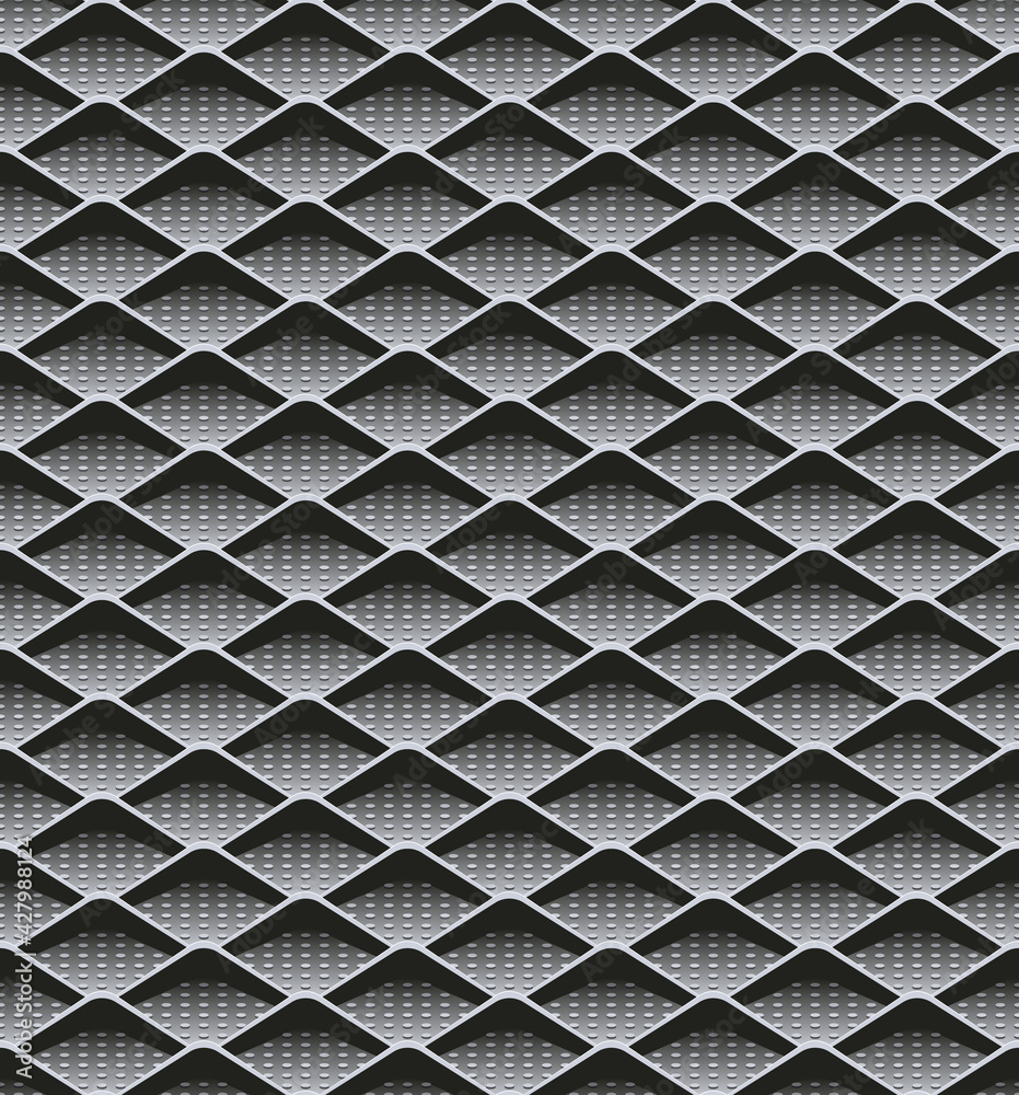 nahtlos Hintergrund, Tapete - Metallgitter, Bodenblech grau