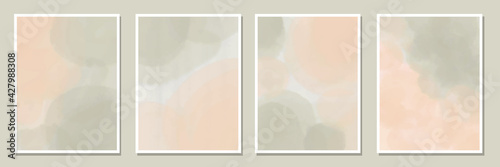 collection of watercolor abstract background for invitationcard ,poster earth tone color.