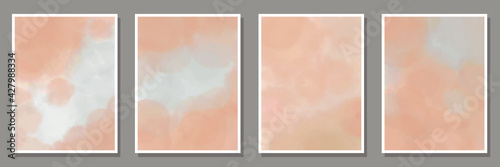 collection of watercolor abstract background for invitationcard ,poster earth tone color.