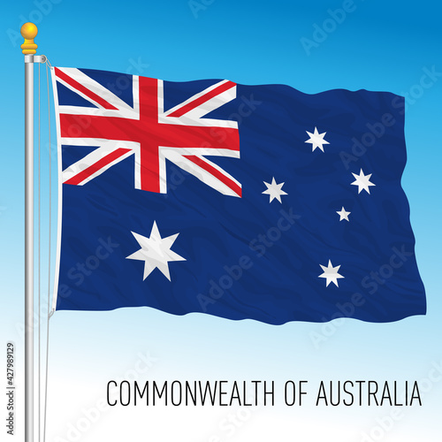 Australia official national flag, oceania, vector illustrator