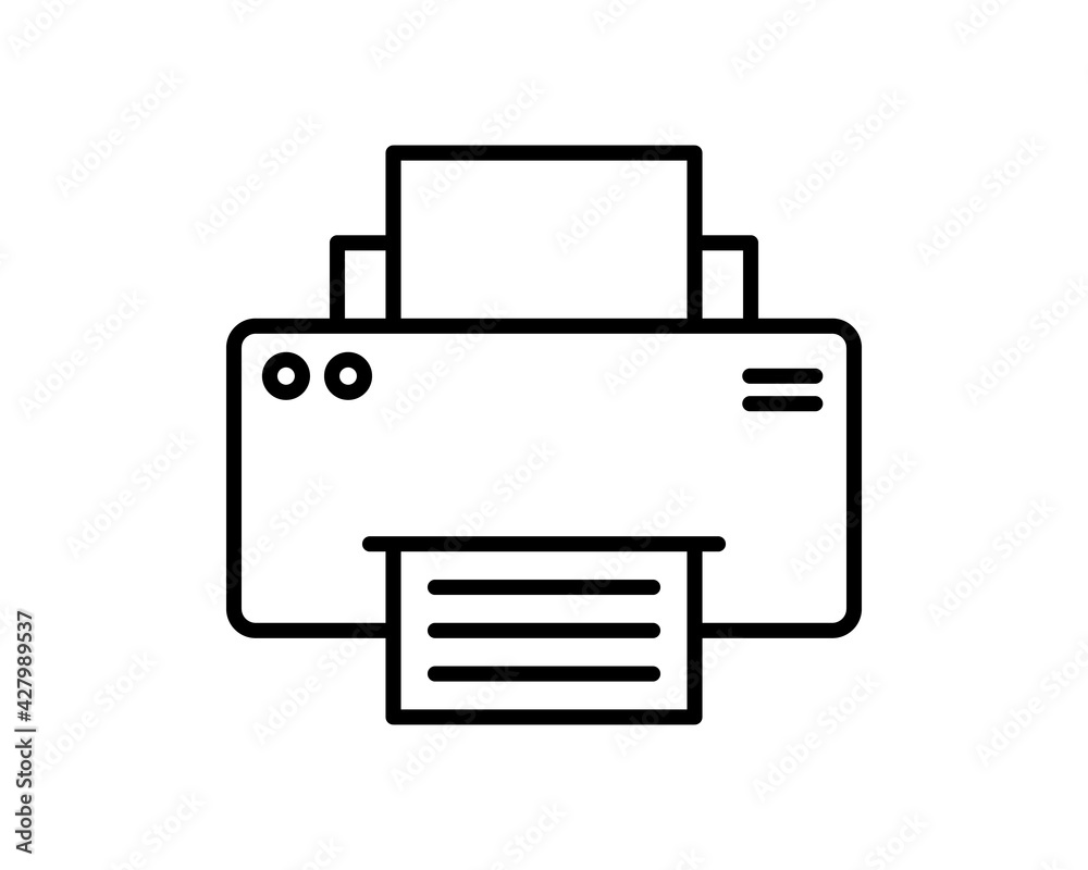 printer line icon, outline and solid vector logo, linear pictogram isolated on white, pixel perfect illustration printer line icon, outline and solid vector logo, linear pictogram isolated on white, pixel perfect illustration