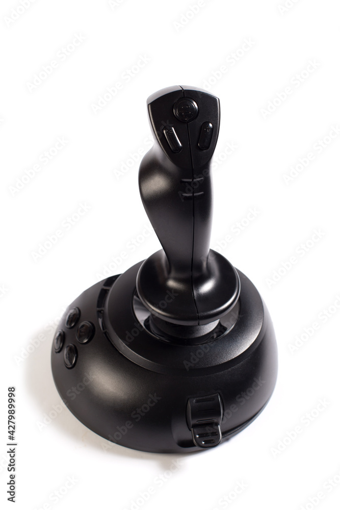 Black gaming joystick isolated on a white. Black gaming joystick isolated on a white.