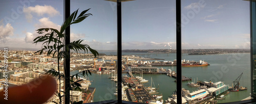 view of auckland harbour from the top of a building