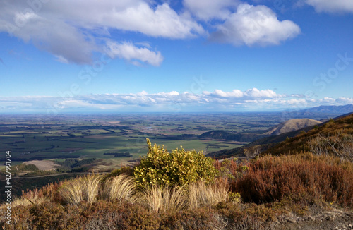 looking at the valley from the road on top of the mountain