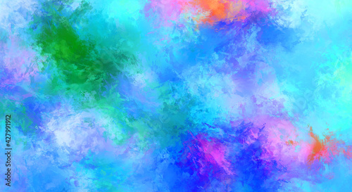 Brushed Painted Abstract Background. Brush stroked painting. Artistic vibrant and colorful wallpaper.