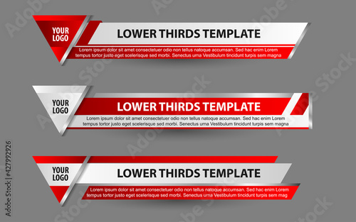 Set collection vector of Broadcast News Lower Thirds Template layout design banner for bar Headline news title, sport game in Television, Video and Media Channel