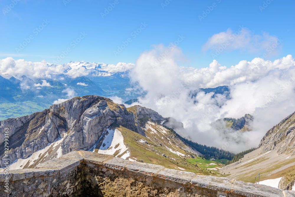 The Swiss Alps from the Pilatus Peak.