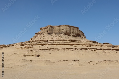 The beautiful sands and rocks formations due to erosion  in Fayoum desert in Egypt