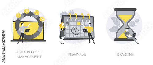 IT project delivery abstract concept vector illustrations.
