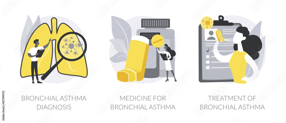 Respiratory illness abstract concept vector illustrations.