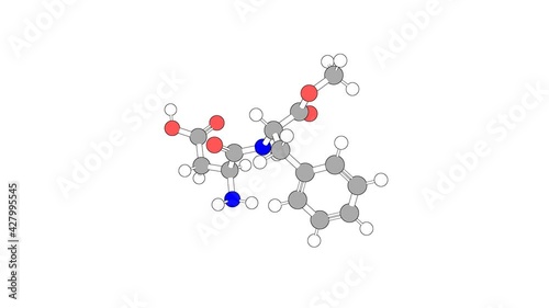 360º realistic 3D view of Aspartame as a seamless loop over a white opaque background with alpha mask. Also called nutrasweet and asp-phe-ome. photo