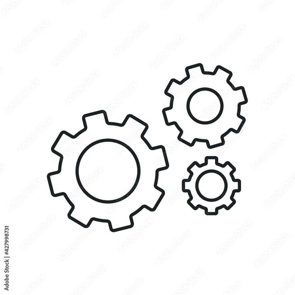 Gear Settings Line Icon Illustration Gear Settings Line Icon Illustration